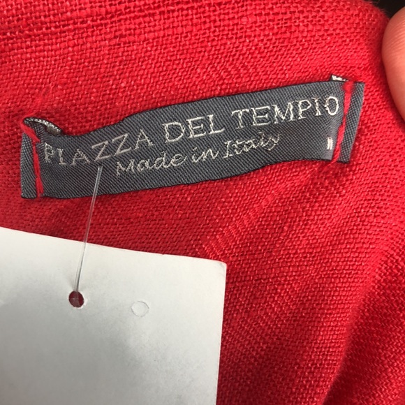 FINAL SALE! Red Linen Piazza Del Tempio Midi Dress - Picture 5 of 5